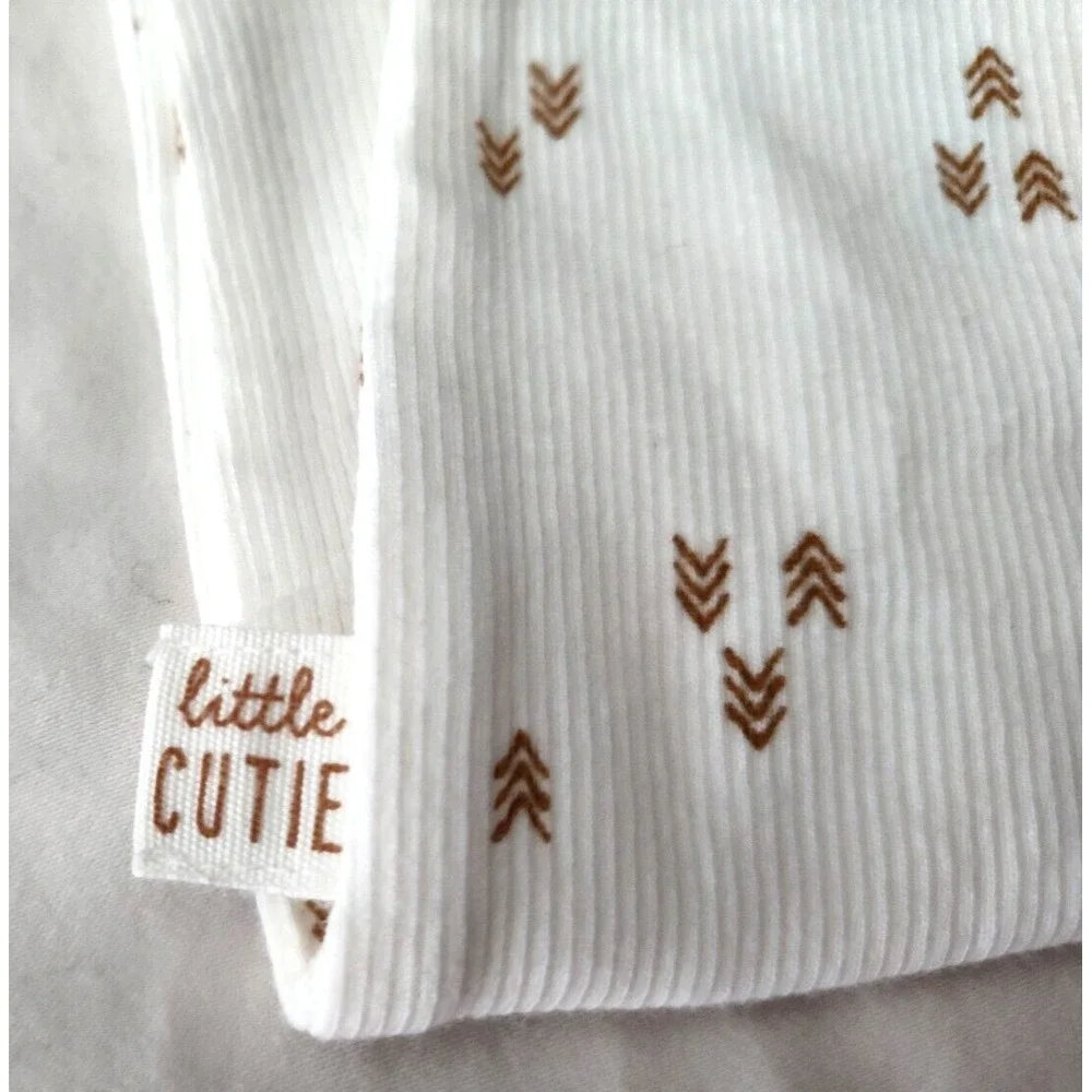 Carter's Baby 12 Mos White Longall Outfit & Brown Bandana Bib Arrows Set 2pc NWT